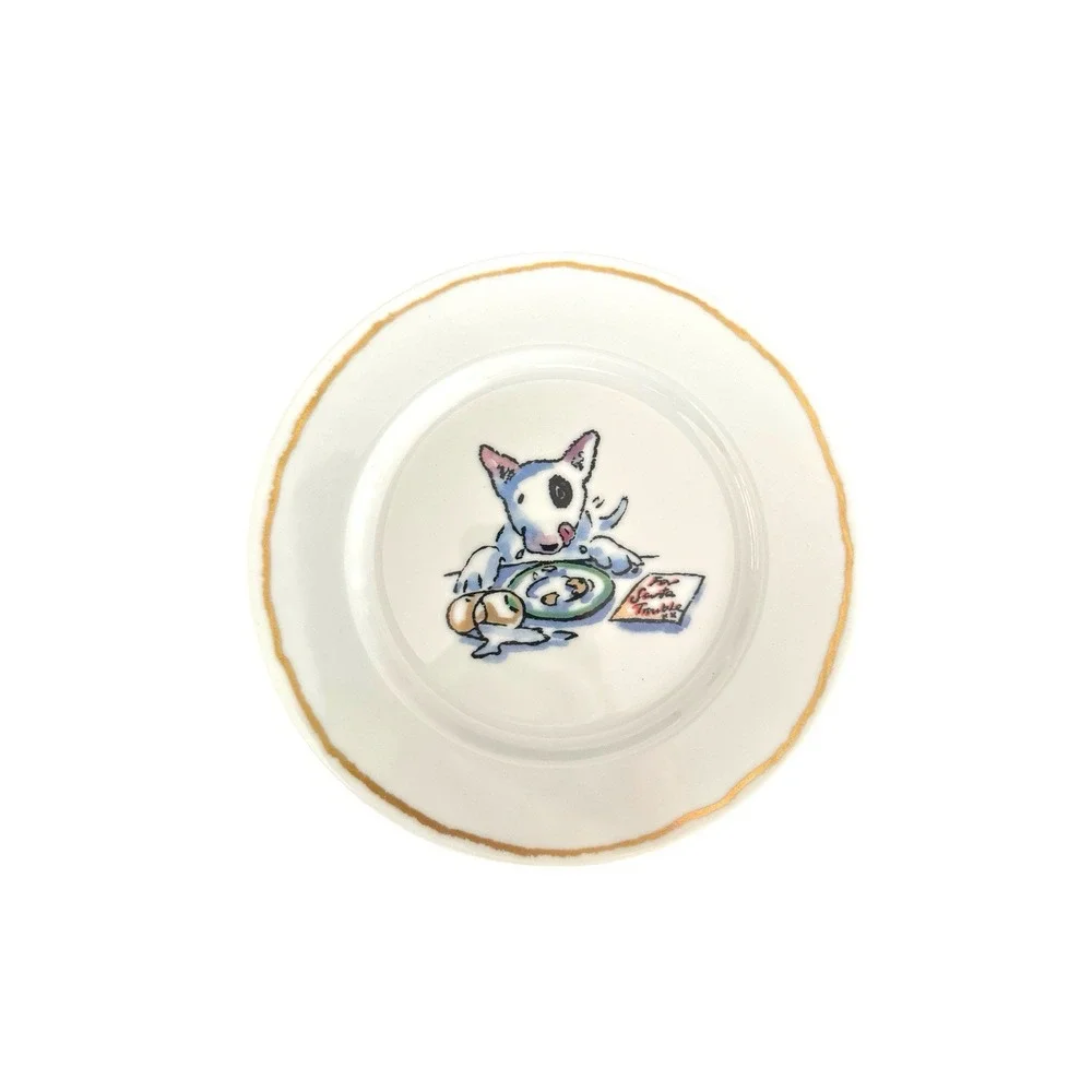 Williams Sonoma Trouble! Bull Terrier 6 Plates 8